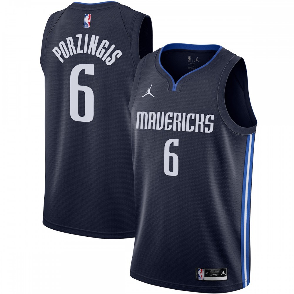 Kristaps Porzingis Dallas Mavericks Jordan Brand 2020/21 Swingman Jersey - Statement Edition - Navy-Pro Kit Vault | Brand New 26/27 Sports Jerseys